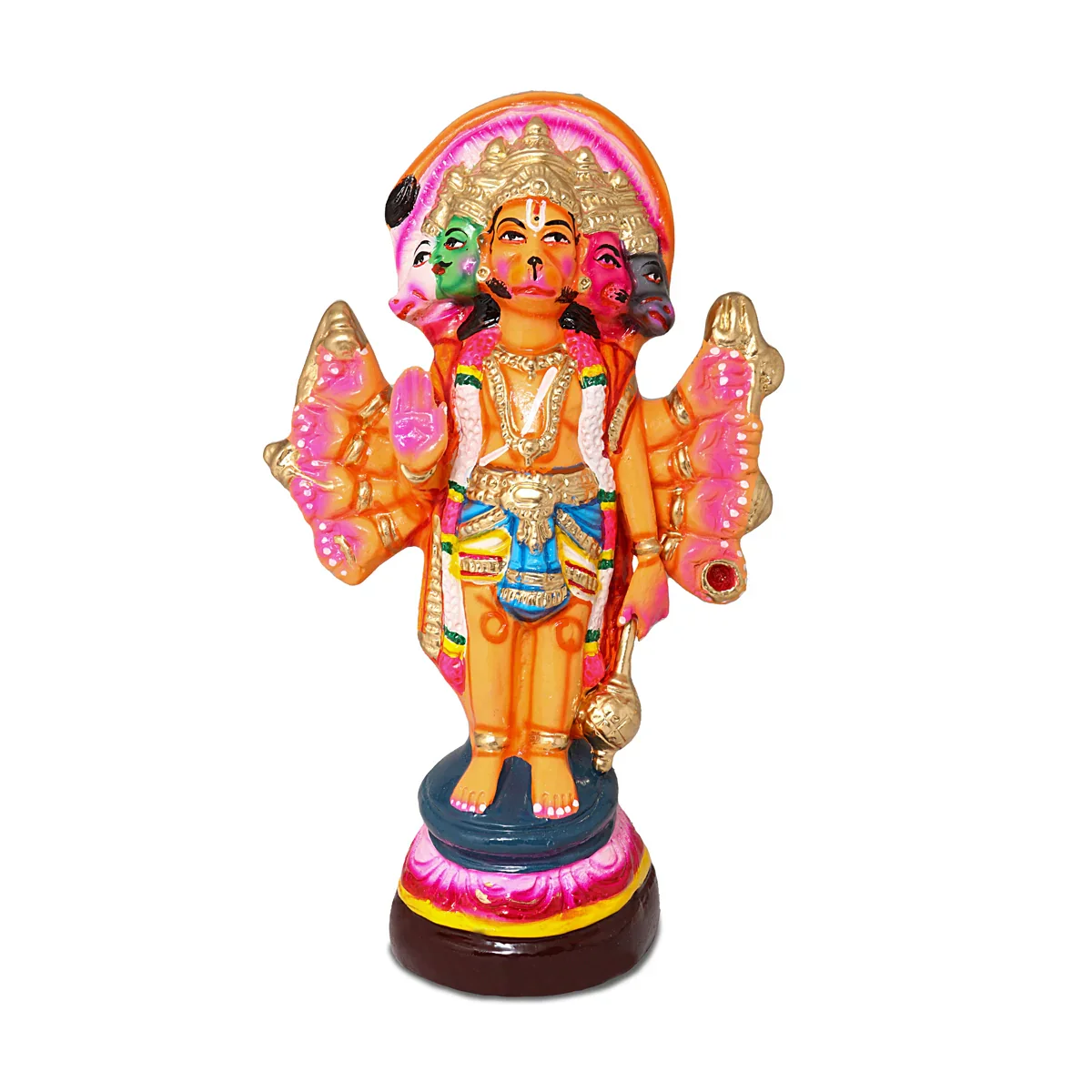 Panchamukha Anjaneya Paper Mache Golu Bommai - 14 Inches | Giri Golu Doll/ Navaratri Golu Bomma/Gombe/Bommai