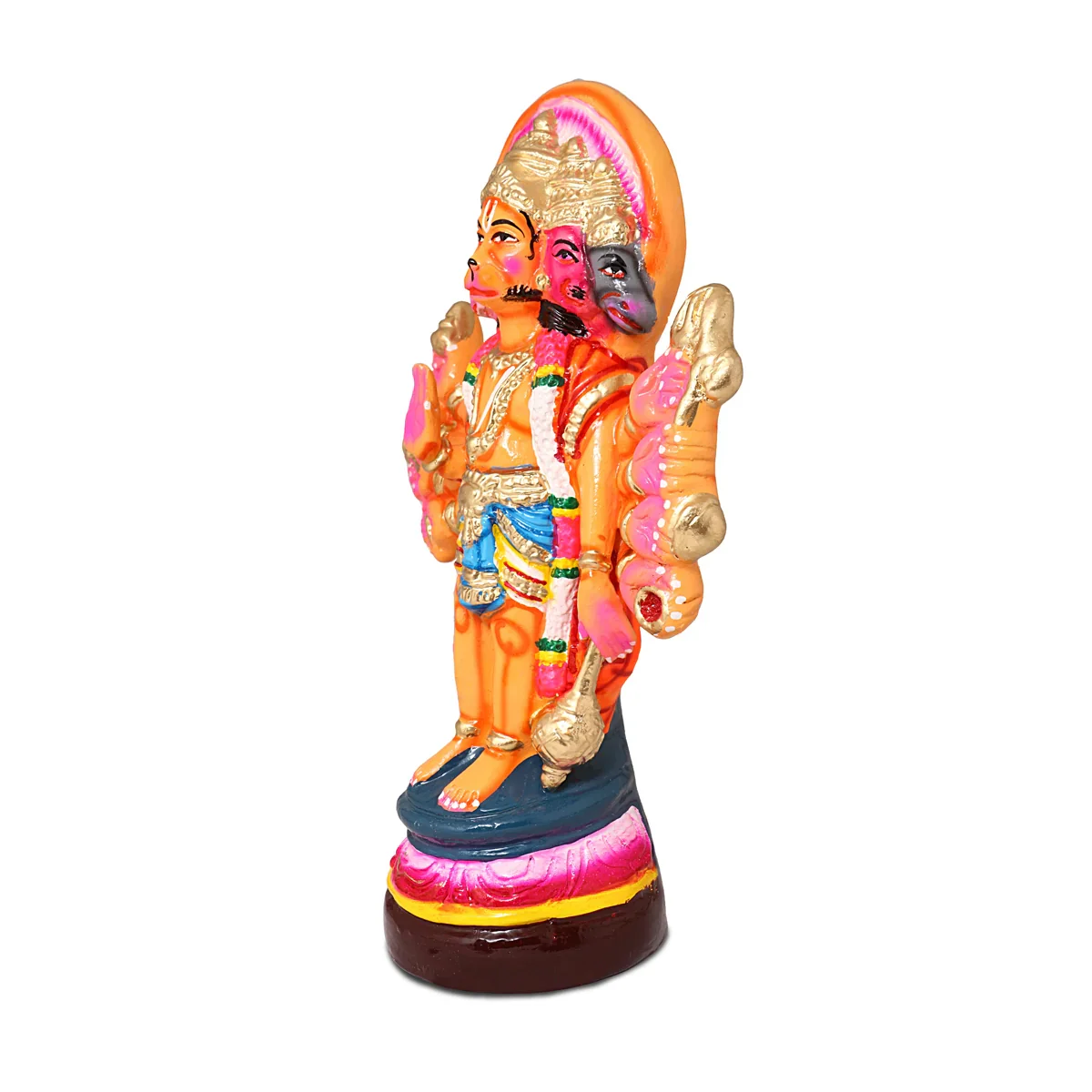Panchamukha Anjaneya Paper Mache Golu Bommai - 14 Inches | Giri Golu Doll/ Navaratri Golu Bomma/Gombe/Bommai - Image 2