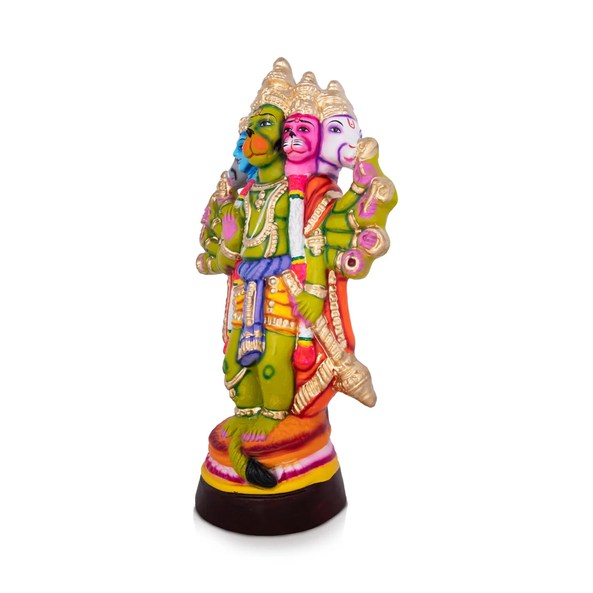 Panchamukha Hanuman Paper Mache Golu Bommai - 18 x 9 Inches | Giri Golu Doll/ Navaratri Golu Bomma/Gombe/Bommai - Image 3