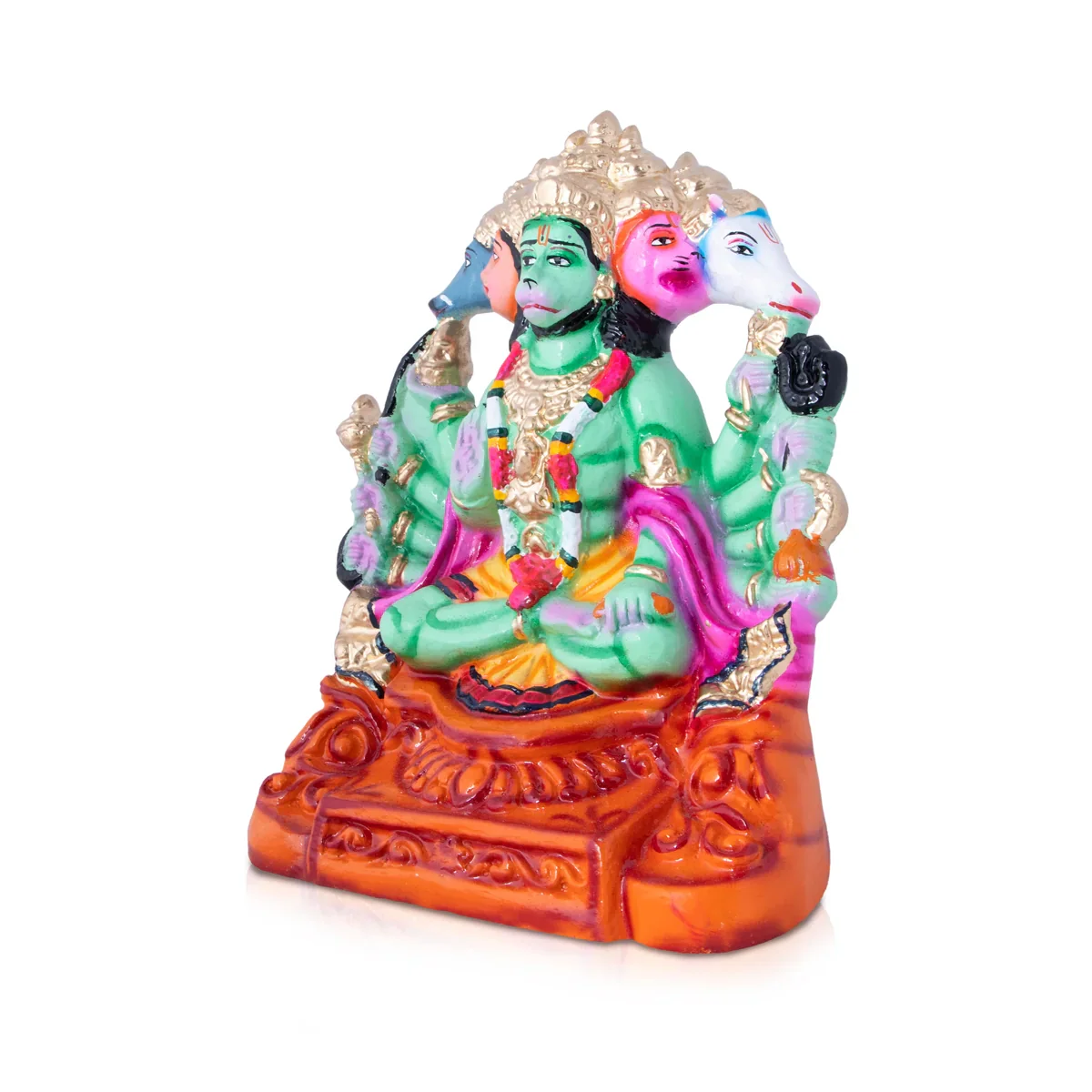 Panchmukhi Hanuman Paper Mache Golu Bommai - 11 x 9 Inches | Giri Golu Doll/ Navaratri Golu Bomma/Gombe/Bommai - Image 2