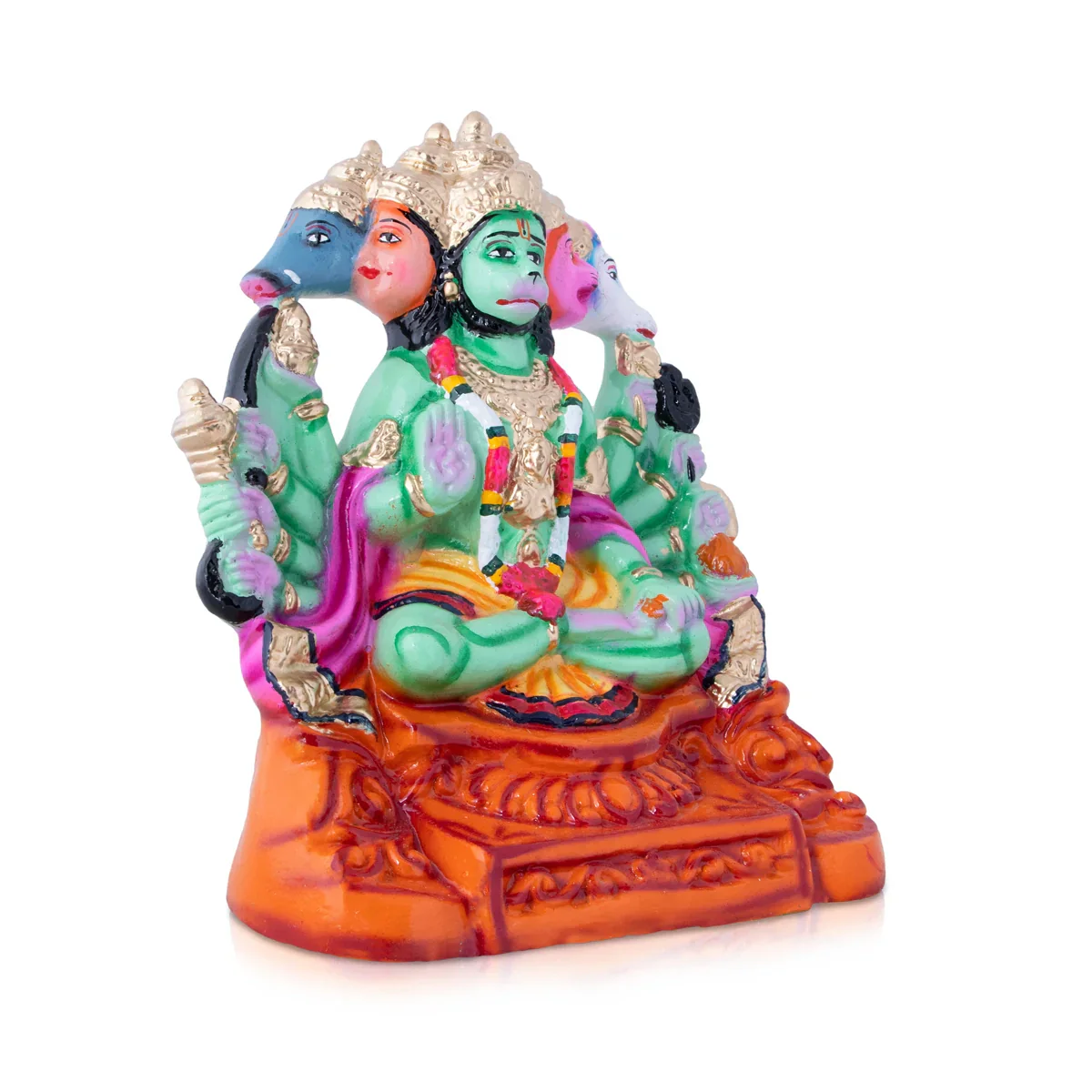 Panchmukhi Hanuman Paper Mache Golu Bommai - 11 x 9 Inches | Giri Golu Doll/ Navaratri Golu Bomma/Gombe/Bommai - Image 3