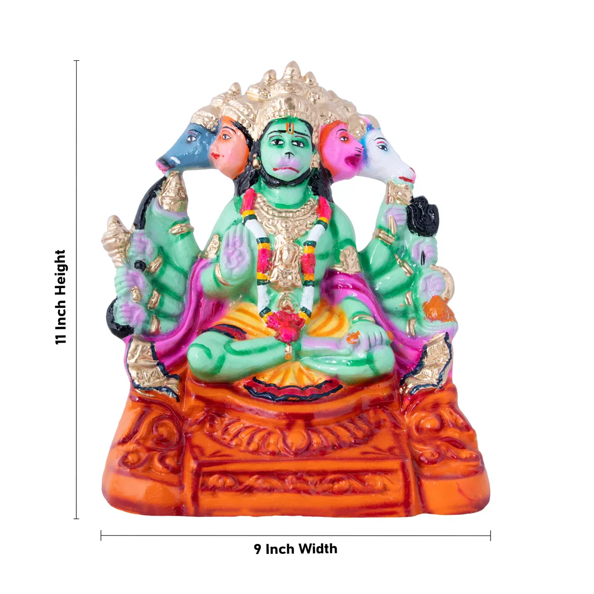 Panchmukhi Hanuman Paper Mache Golu Bommai - 11 x 9 Inches | Giri Golu Doll/ Navaratri Golu Bomma/Gombe/Bommai - Image 5
