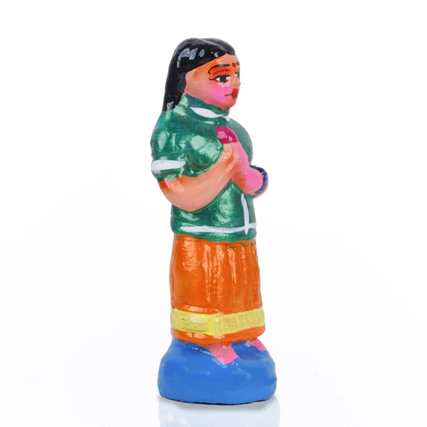 Panchumittai Clay Golu Bommai Set - 7.5 x 3 Inches | Giri Golu Doll/ Navaratri Golu Bomma/Gombe/Bommai - Image 2