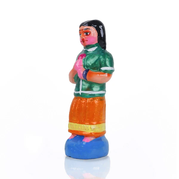 Panchumittai Clay Golu Bommai Set - 7.5 x 3 Inches | Giri Golu Doll/ Navaratri Golu Bomma/Gombe/Bommai - Image 3