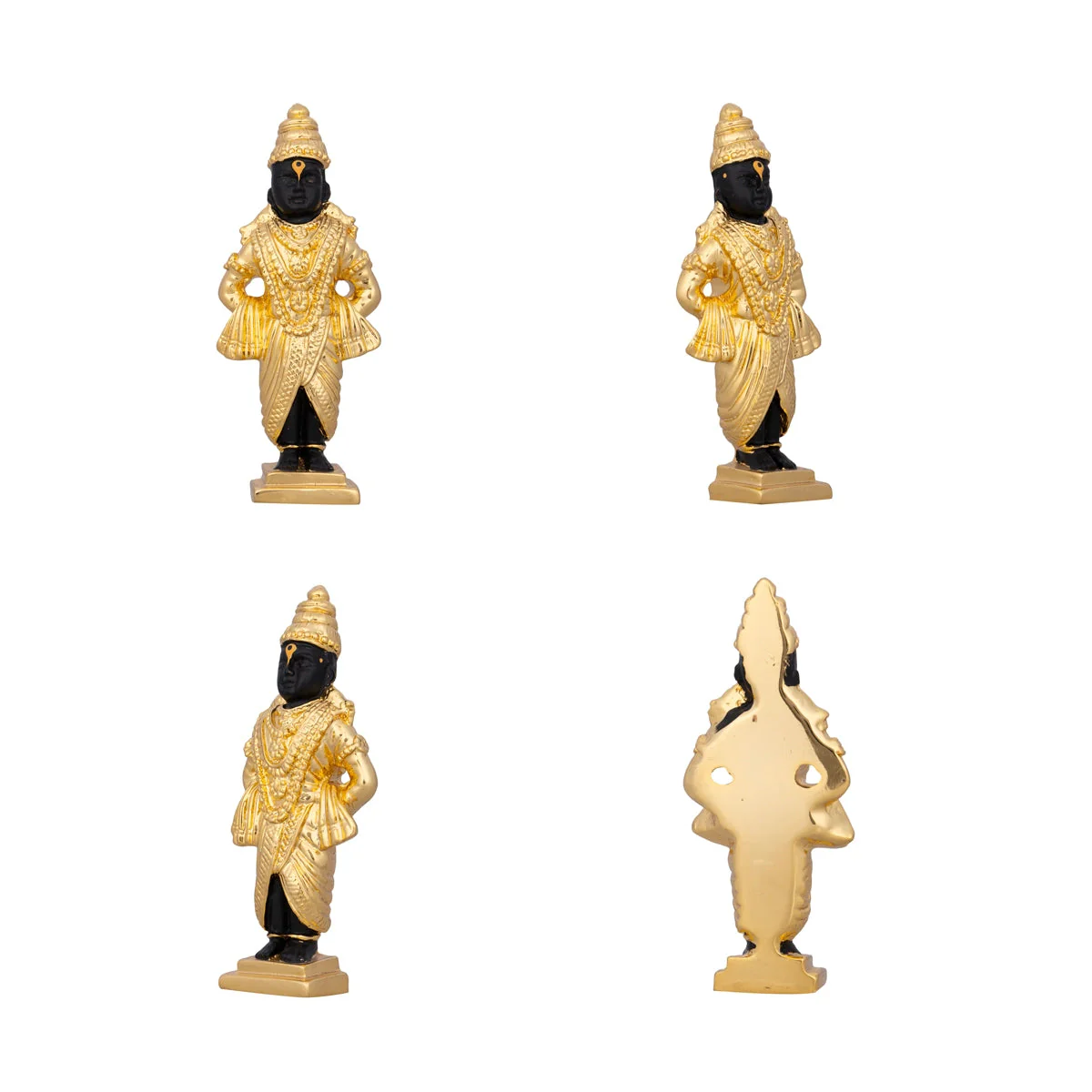 Panduranga Rukmini Pair - 4 x 1.5 Inches | Ceramic Sculpture/ Rukmini Panduranga/ Panduranga And Rukmini for Pooja - Image 2