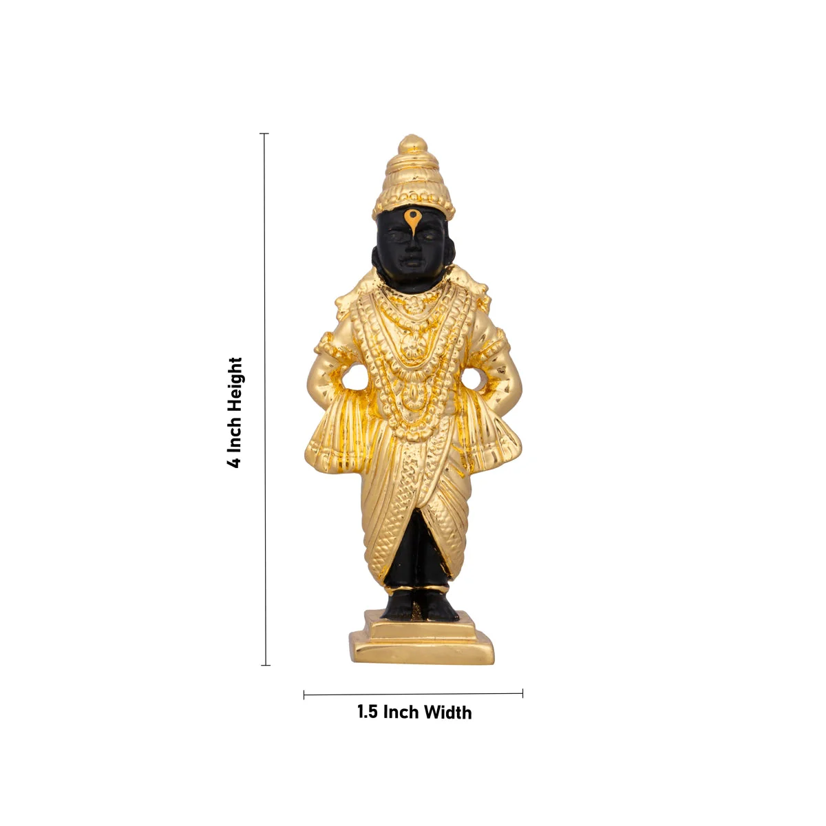 Panduranga Rukmini Pair - 4 x 1.5 Inches | Ceramic Sculpture/ Rukmini Panduranga/ Panduranga And Rukmini for Pooja - Image 4
