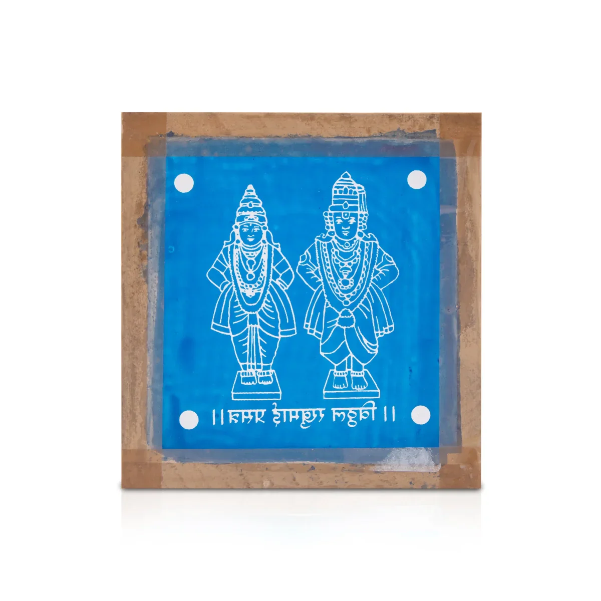 Panduranga Rukmini Stencil - 5 x 5 Inches | Kolam Stencil/ Rangoli Kolam Stencil for Pooja Room Decor - Image 4