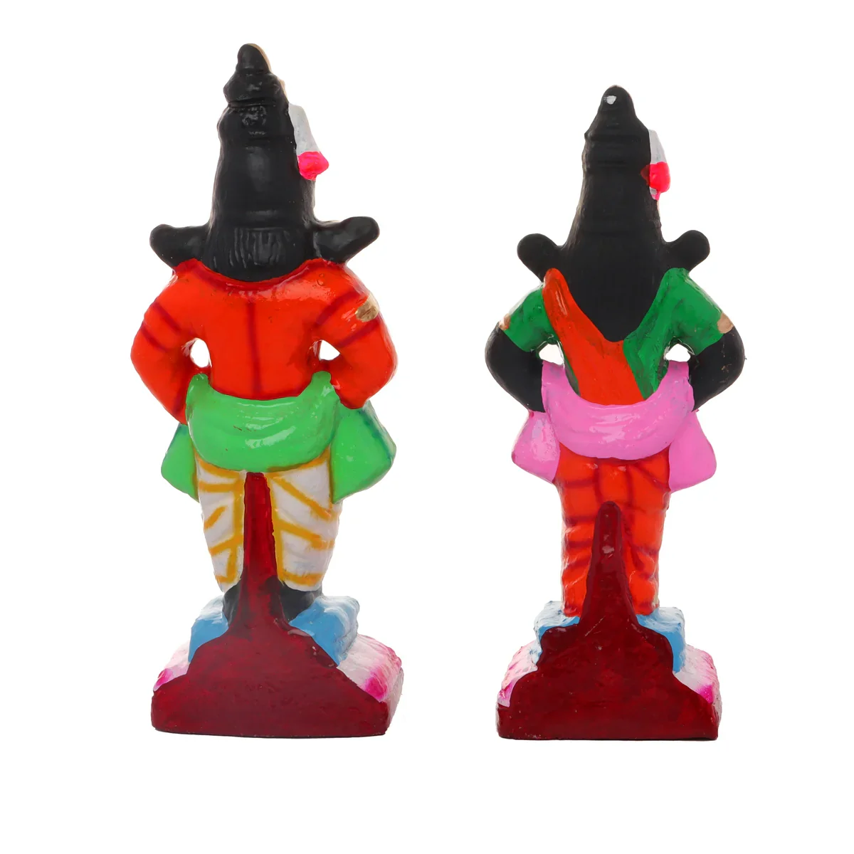Pandurangan Ragumayi Pair - 10 x 4 Inches | Giri Golu Statue/ Clay Statue/ Navarathri Doll - Image 4