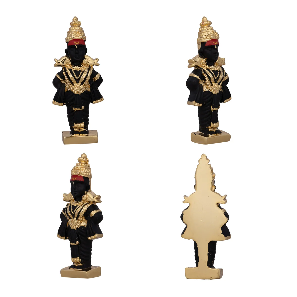 Panduranga Rukmini Pair - 3 x 1 Inches | Ceramic Sculpture/ Standing Rukmini Panduranga Murti for Pooja - Image 2
