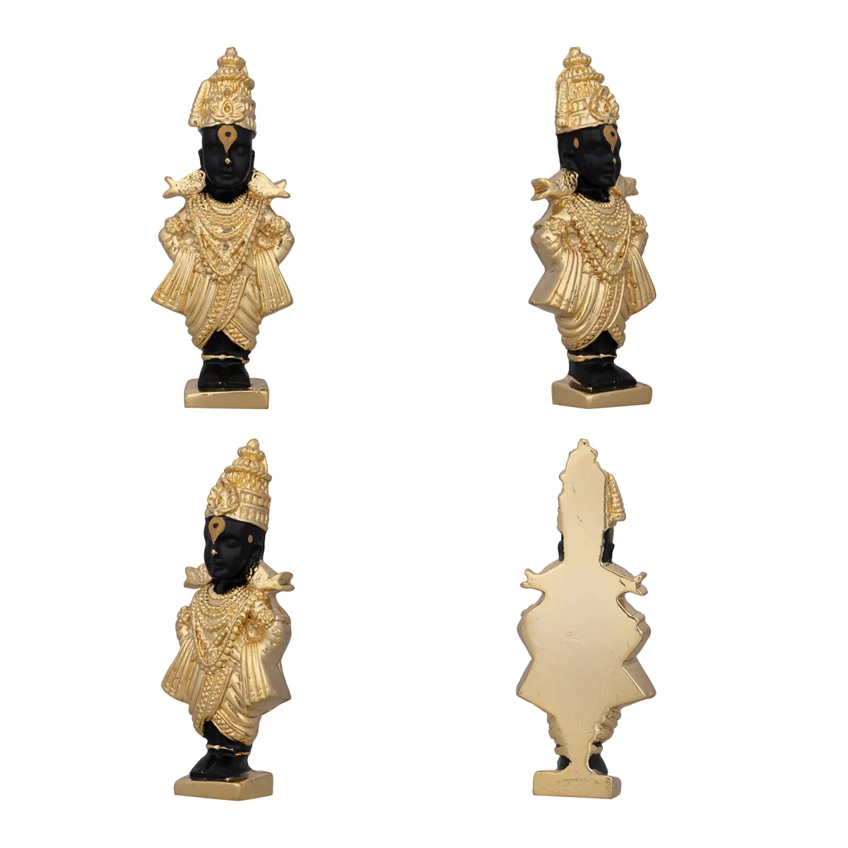 Panduranga Rukmini Pair - 3 x 1 Inches | Ceramic Sculpture/ Standing Rukmini Panduranga Murti for Pooja - Image 3