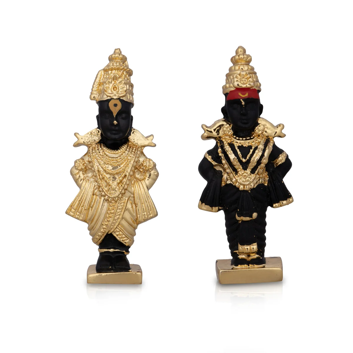 Panduranga Rukmini Pair - 3 x 1 Inches | Ceramic Sculpture/ Standing Rukmini Panduranga Murti for Pooja - Image 4