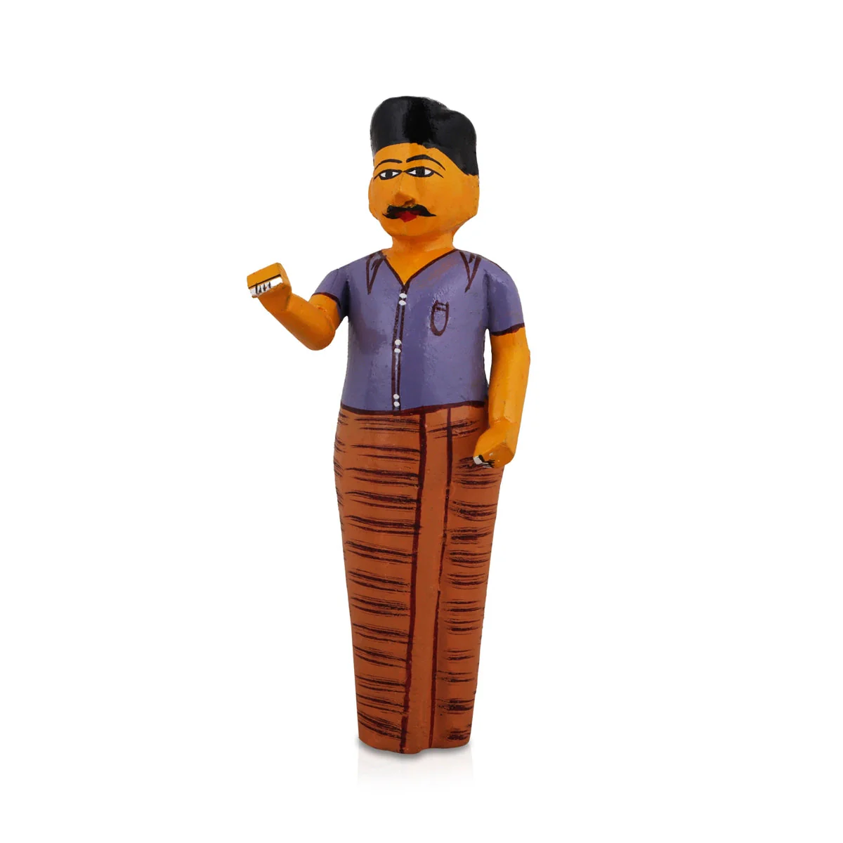 Pani Puri Seller - 6 X 5 Inches | Decorative Showpiece/ Wood Sculpture For Home Decor & Festive Gifting - Image 5