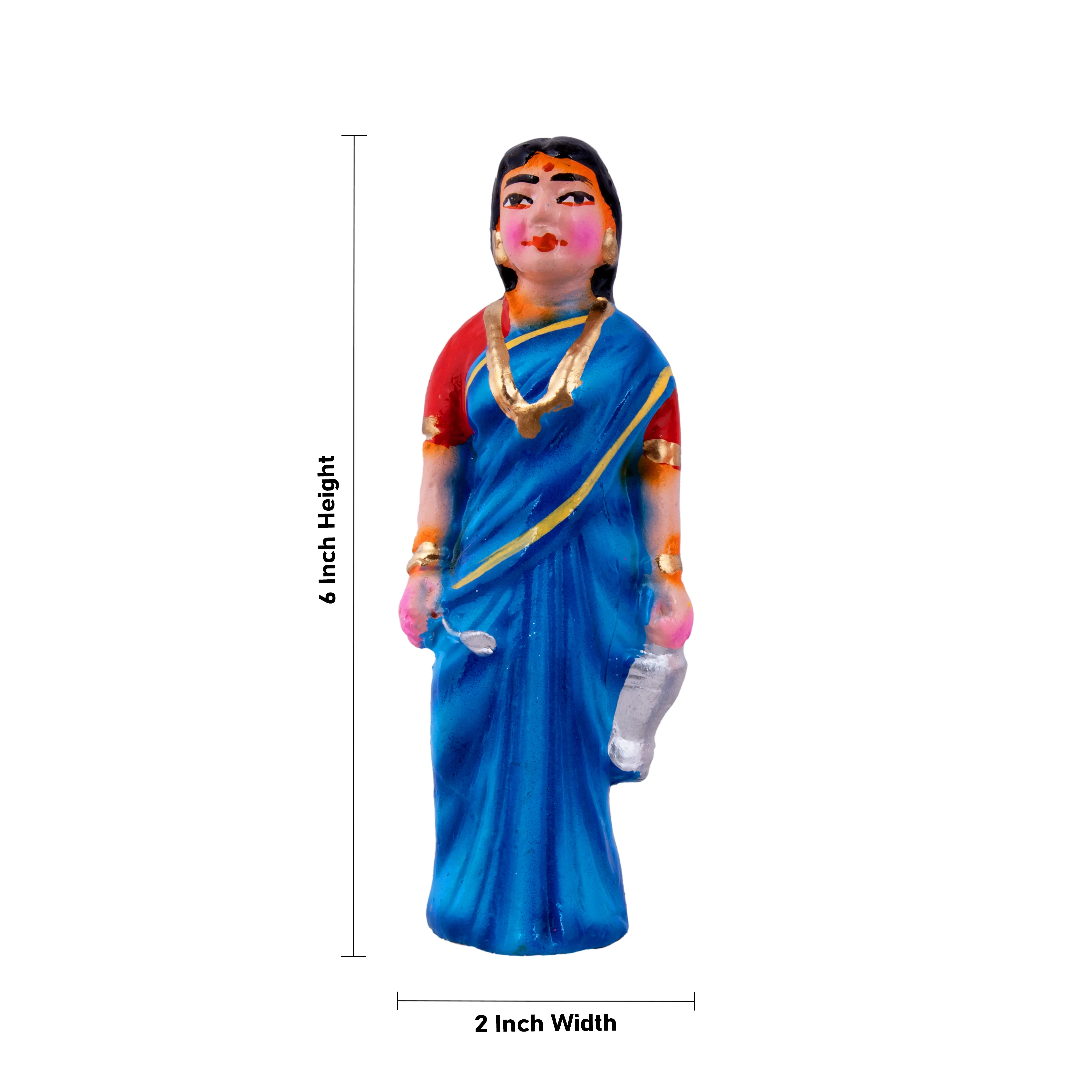 Panthi Clay Golu Bommai Set - 6 x 2 Inches | Giri Golu Doll/ Navaratri Golu Bomma/Gombe/Bommai - Image 14