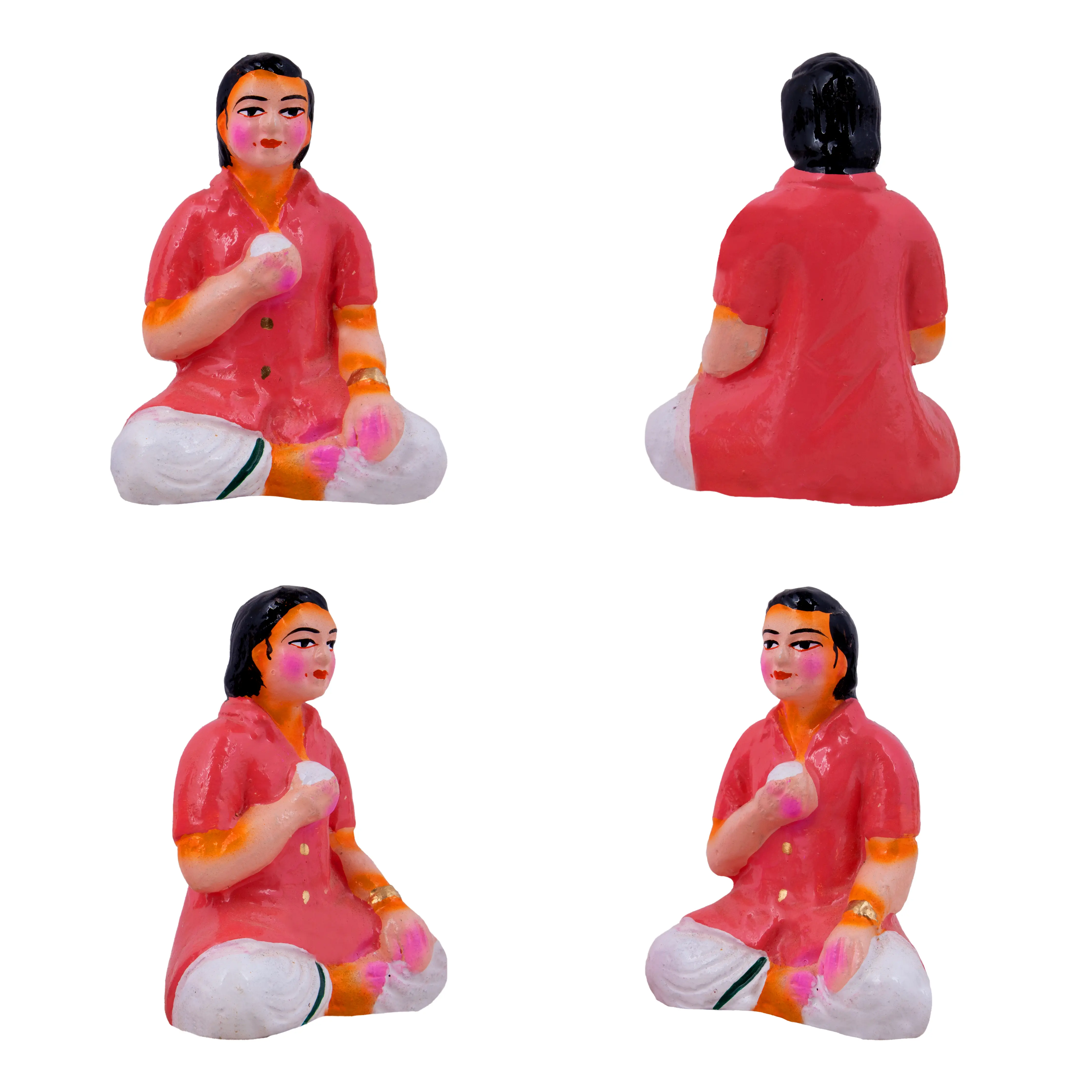 Panthi Clay Golu Bommai Set - 6 x 2 Inches | Giri Golu Doll/ Navaratri Golu Bomma/Gombe/Bommai - Image 7