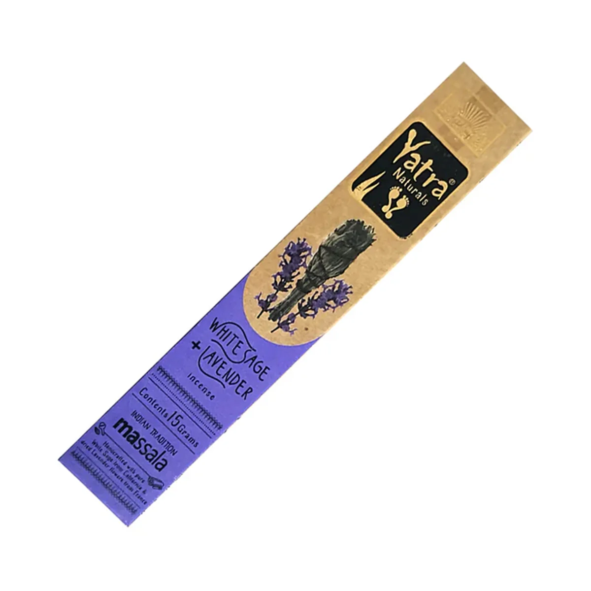 Parimal Yatra Natural White Sage Lavender Incense Sticks - 15 Gms | Agarbatti/ Agarbathi for Pooja