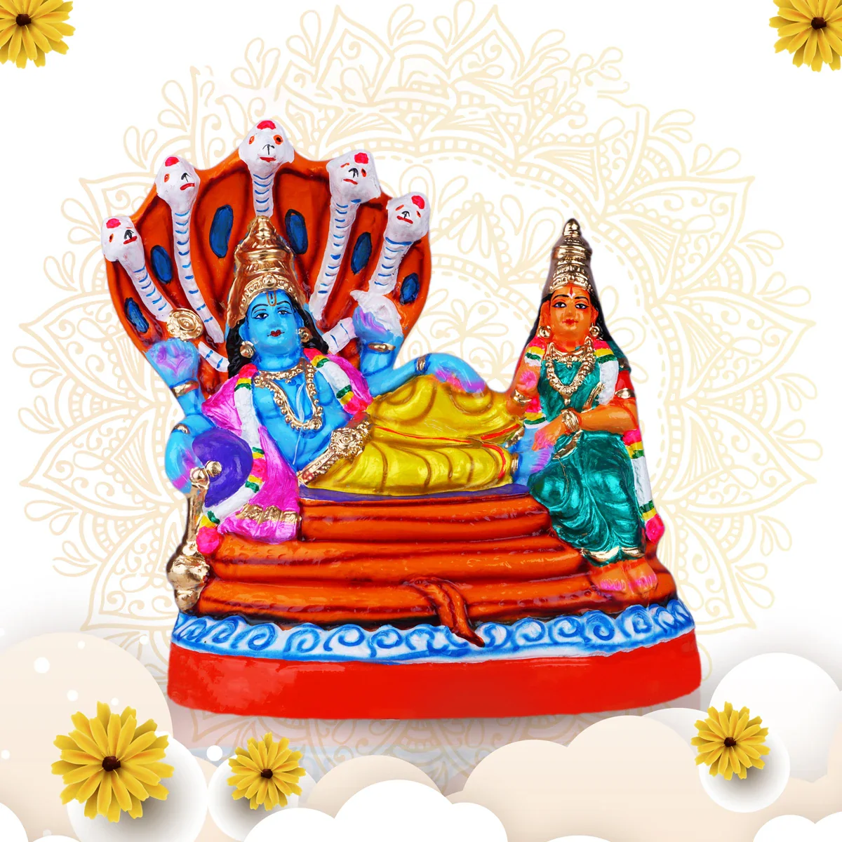 Parkadal Ranganathar Paper Mache Golu Bommai - 14 x 12 Inches | Giri Golu Doll/ Navaratri Golu Bomma/Gombe - Image 6