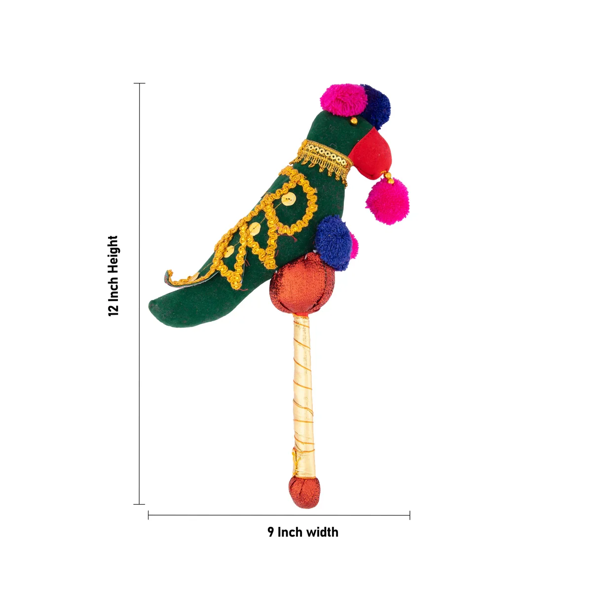 Parrot - 12 x 9 Inches | Velvet Parrot/ Artificial Parrot for Decoration - Image 4