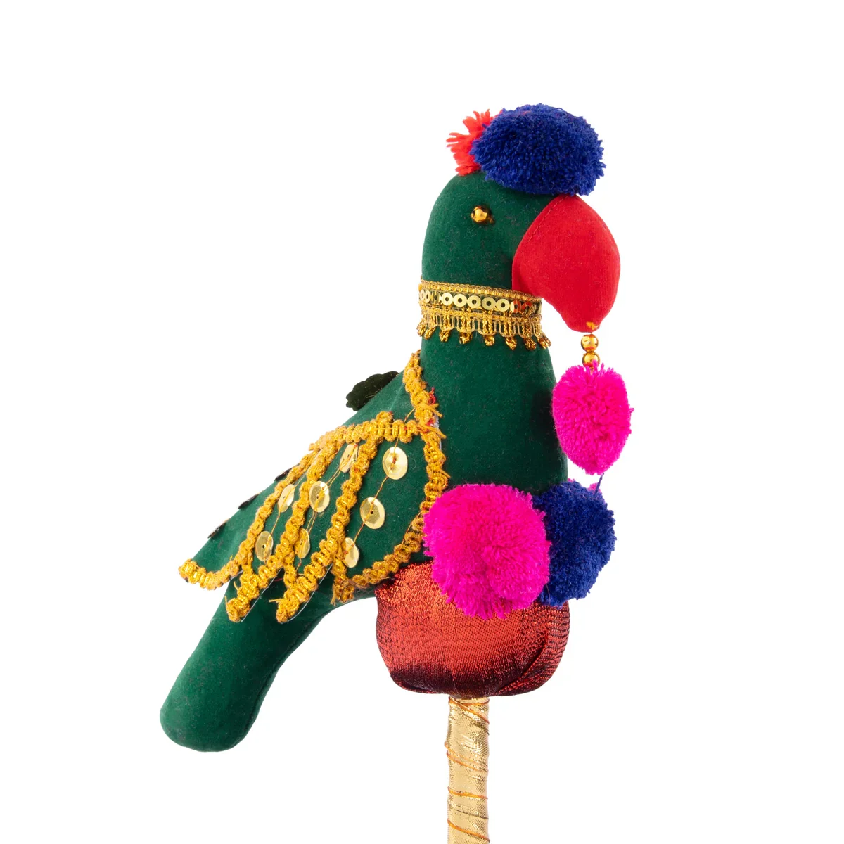 Parrot - 14 x 10 Inches | Velvet Parrot/ Artificial Parrot for Decoration - Image 3