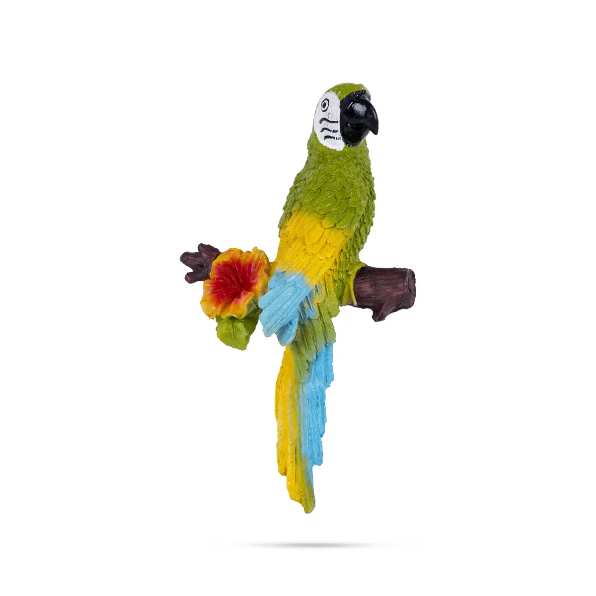 Parrot Statue Sitting On Tree Wall Hanging-11.25 X 6.75 Inch | Resin Parrot Figurine/Parrot Sculpture For Home