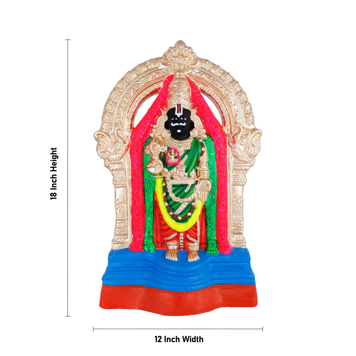 Parthasarathi Perumal Thayar Paper Mache Golu Bommai Pair - 18 X 12 Inches | Giri Golu Doll/ Navaratri Gombe - Image 2