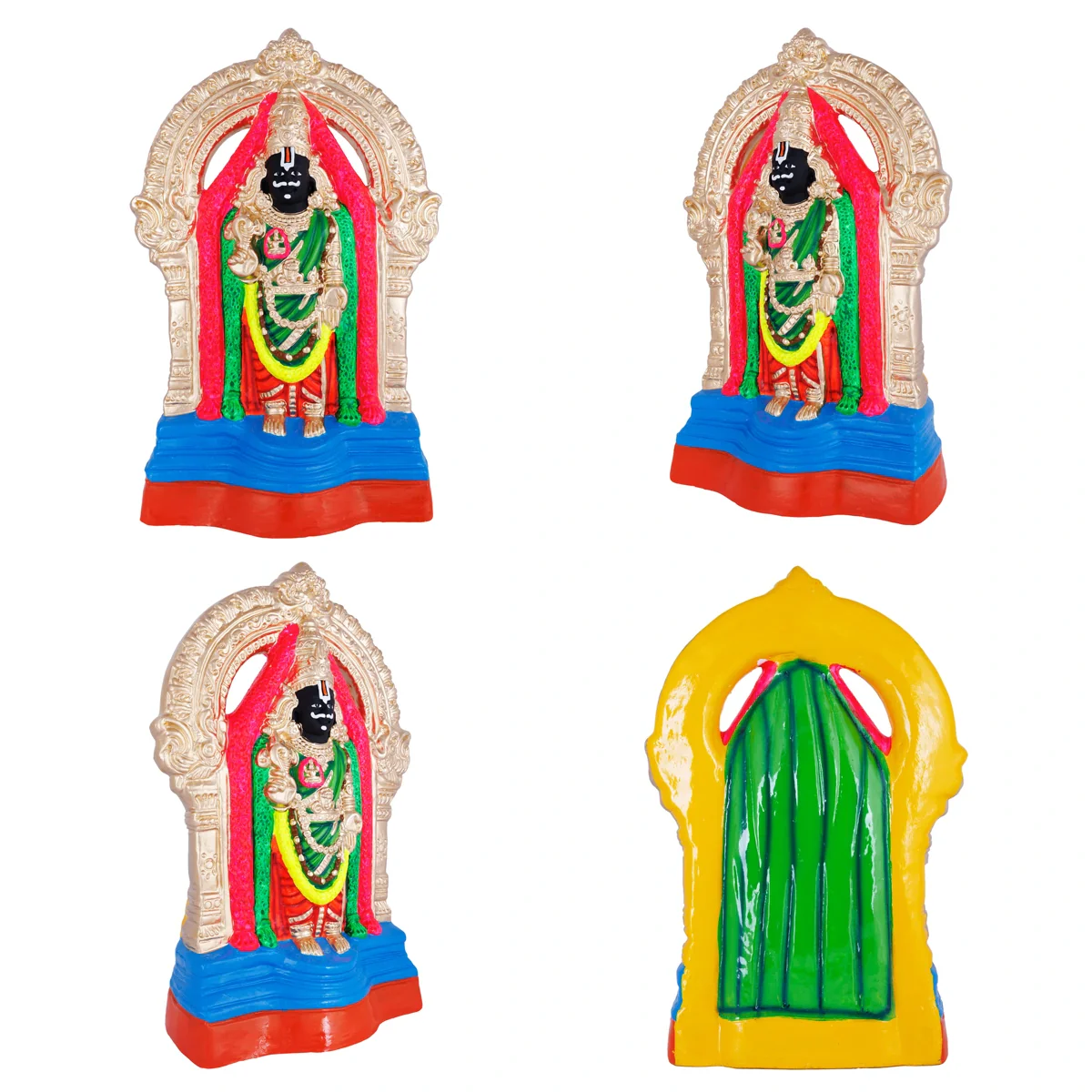Parthasarathi Perumal Thayar Paper Mache Golu Bommai Pair - 18 X 12 Inches | Giri Golu Doll/ Navaratri Gombe - Image 3