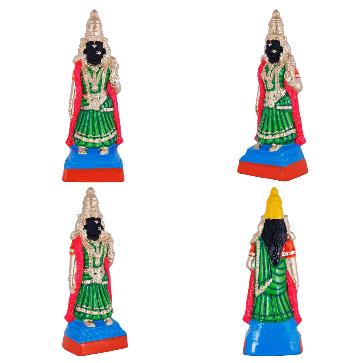 Parthasarathi Perumal Thayar Paper Mache Golu Bommai Pair - 18 X 12 Inches | Giri Golu Doll/ Navaratri Gombe - Image 4