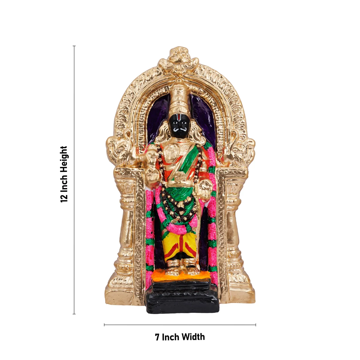 Parthasarathy Perumal Thayar Clay Golu Bommai Pair - 12 X 7 Inches | Navaratri Golu Gombe/ Giri Golu Doll - Image 2