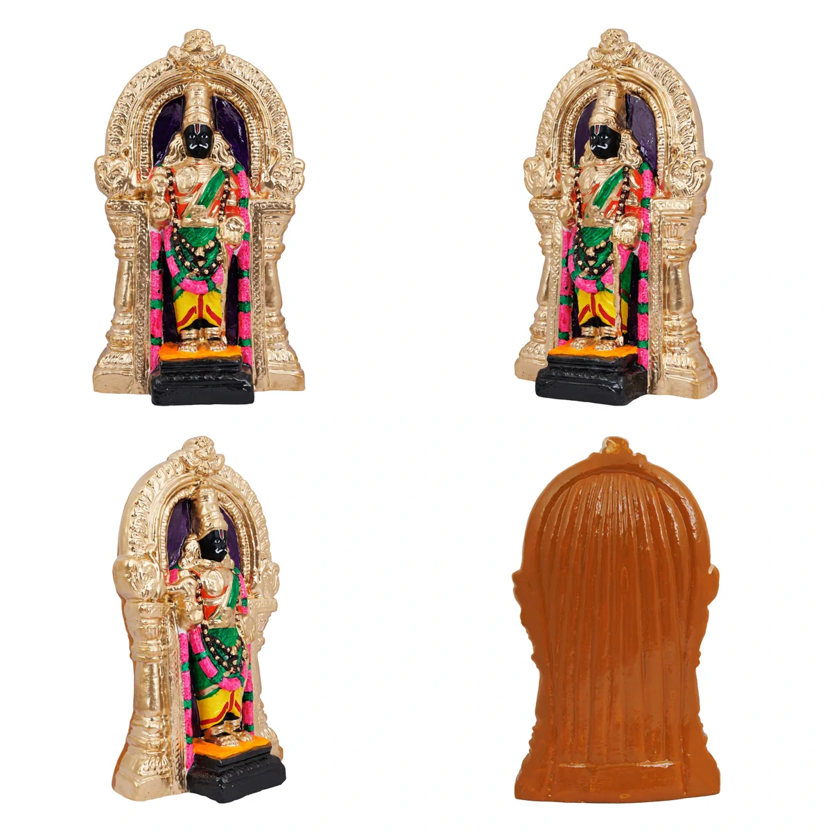 Parthasarathy Perumal Thayar Clay Golu Bommai Pair - 12 X 7 Inches | Navaratri Golu Gombe/ Giri Golu Doll - Image 3