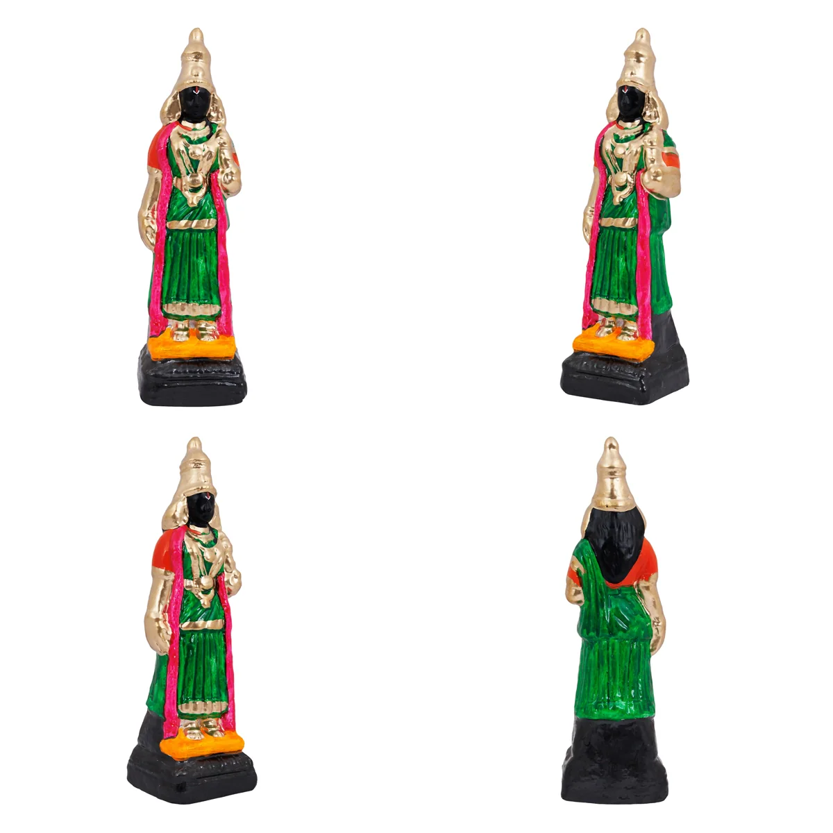 Parthasarathy Perumal Thayar Clay Golu Bommai Pair - 12 X 7 Inches | Navaratri Golu Gombe/ Giri Golu Doll - Image 4