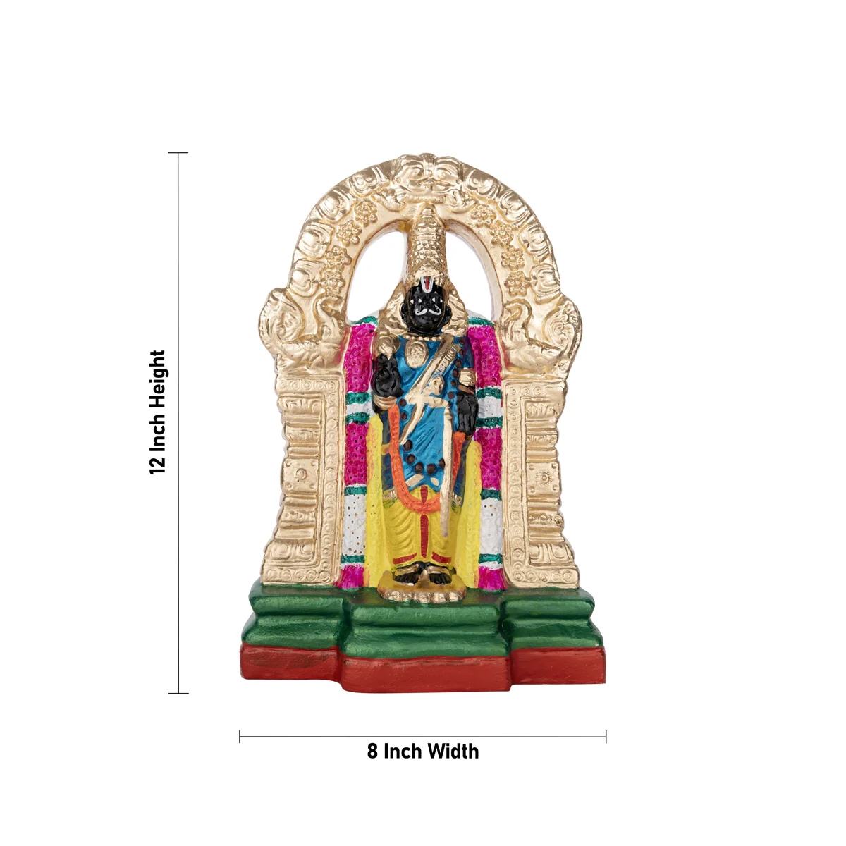 Parthasarathy Perumal Thayar Clay Golu Bommai Set - 12 X 8 Inches | Navaratri Golu Gombe/ Giri Golu Doll - Image 3