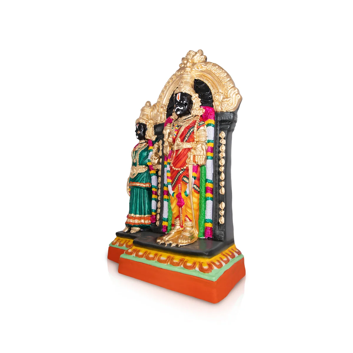 Parthasarathy Perumal Thayar Paper Mache Golu Bommai - 23 X 14 Inches | Navaratri Golu Gombe/ Giri Golu Doll - Image 2