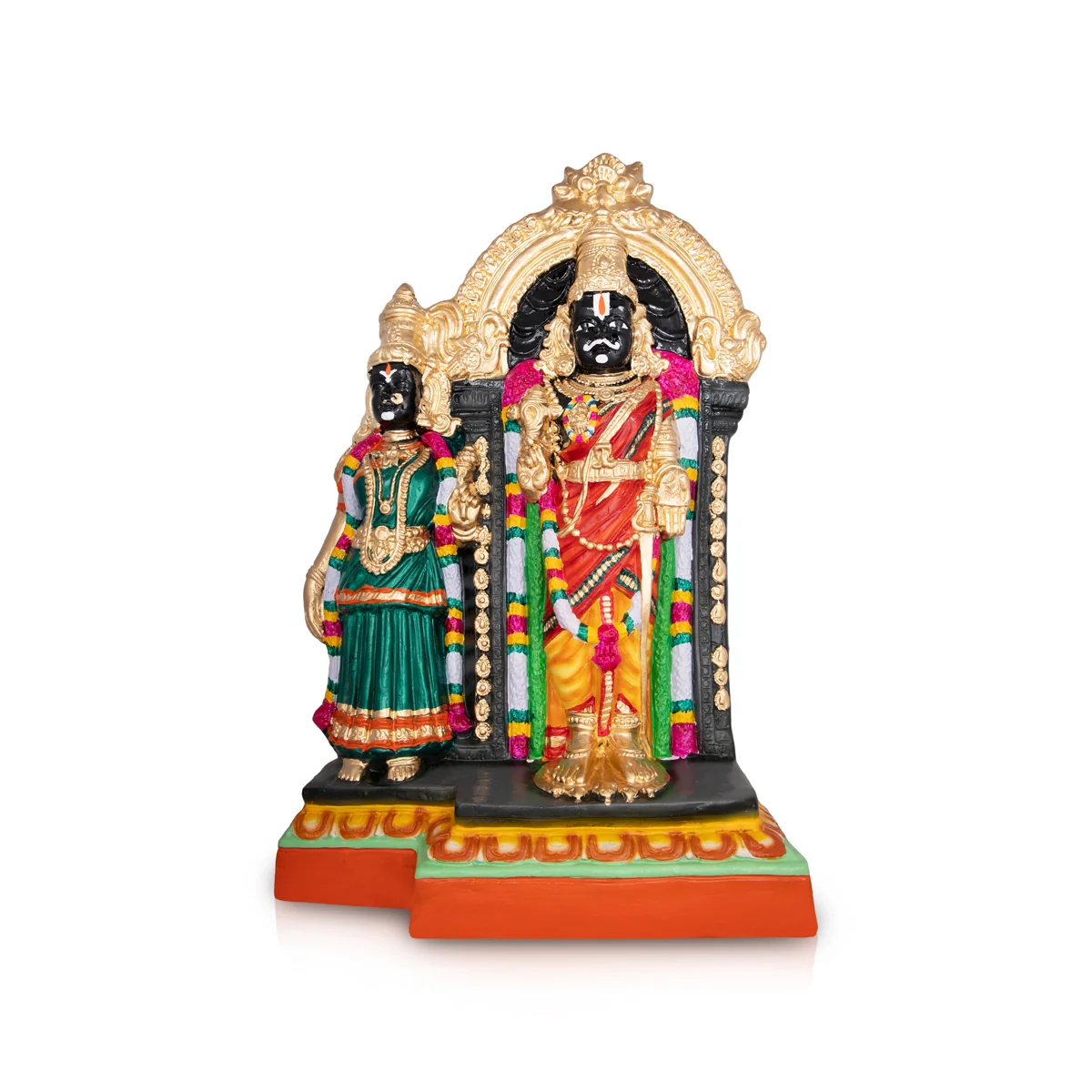 Parthasarathy Perumal Thayar Paper Mache Golu Bommai - 23 X 14 Inches | Navaratri Golu Gombe/ Giri Golu Doll - Image 3