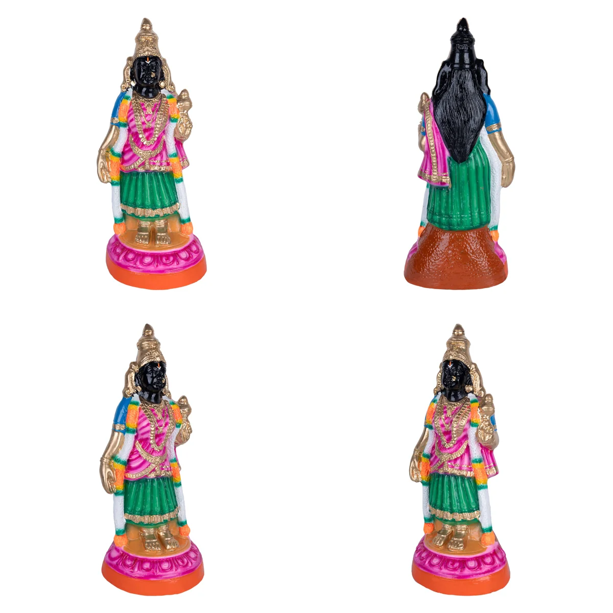 Parthasarathy Perumal Thayar Paper Mache Golu Bommai Pair - 19 x 21 Inches | Giri Golu Doll/Navaratri Golu Bomma/Bommai - Image 3