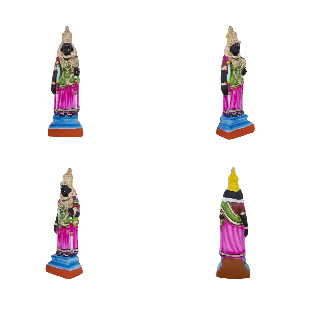 Parthasarathy Thayar Paper Mache Golu Bommai Pair - 15 x 8.5 Inches | Giri Golu Doll/ Navaratri Golu Bomma - Image 3