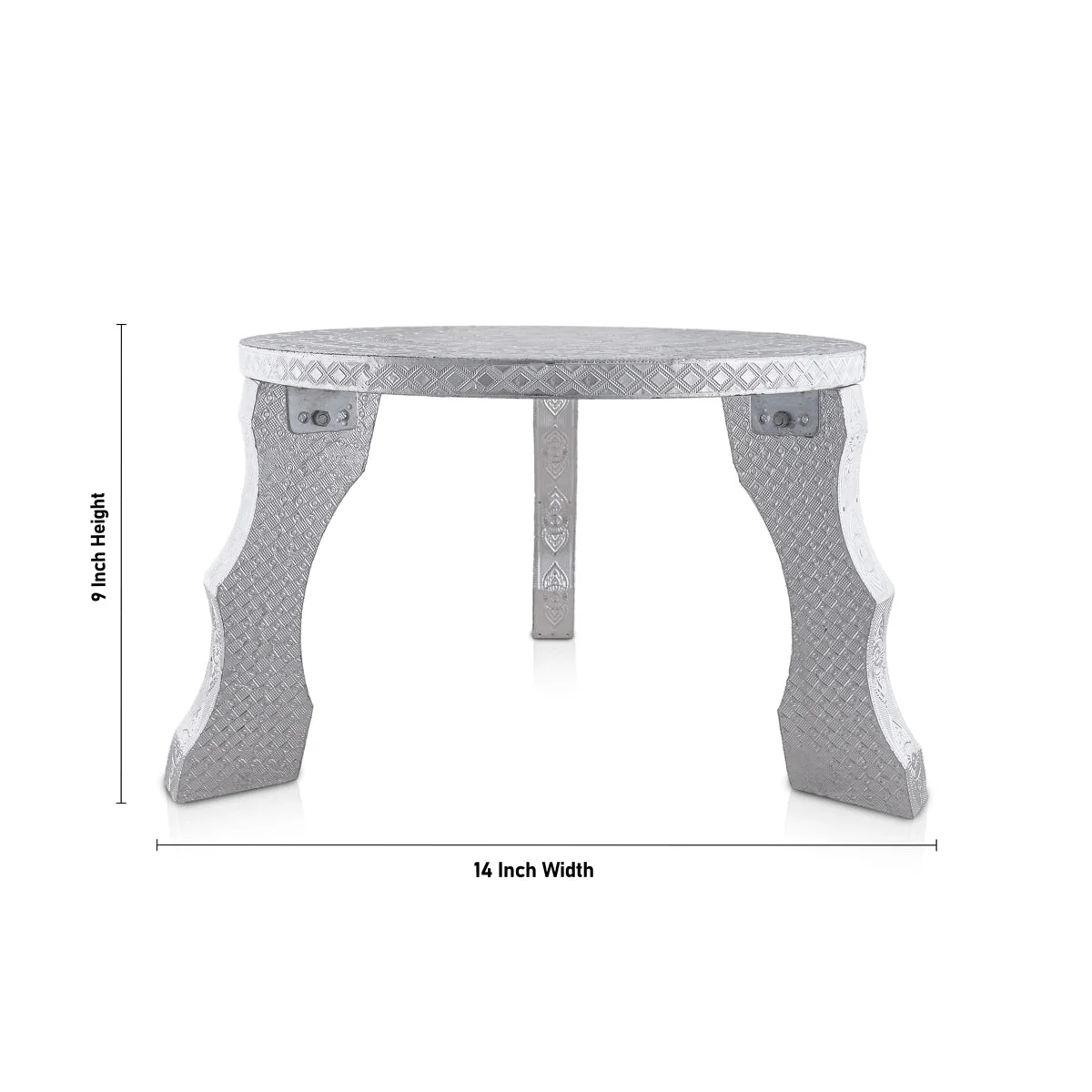 Patla - 9 x 14 Inches | Silver Polish Chowki/ Manai Palagai for Pooja - Image 2