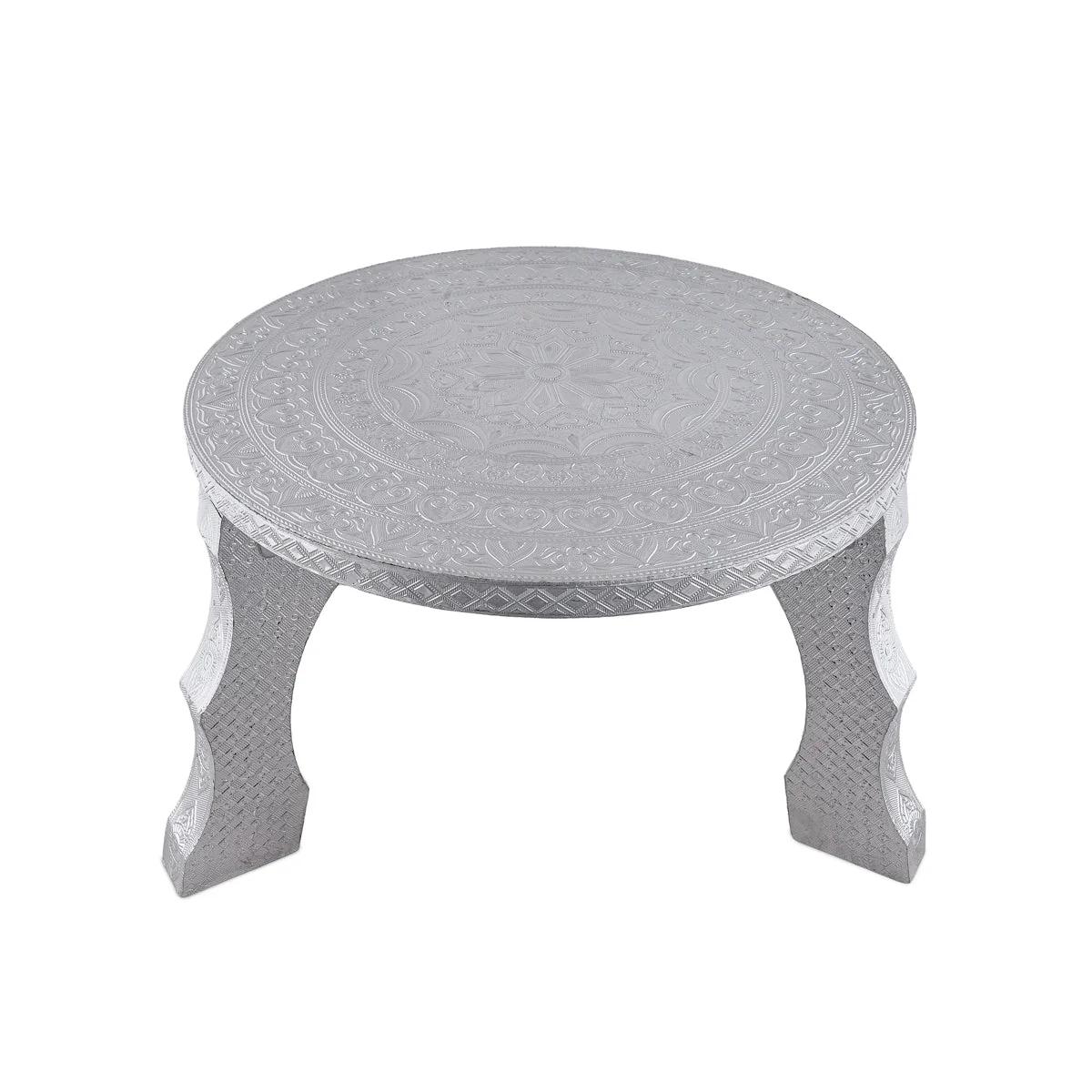 Patla - 9 x 14 Inches | Silver Polish Chowki/ Manai Palagai for Pooja - Image 3