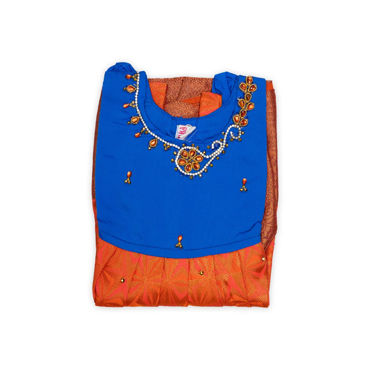 Pattu Frock Dress - Size 6 Month | Readymade Dress/ Jacquard Gown Dress For Baby Girls/ Assorted Colour&Design - Image 10
