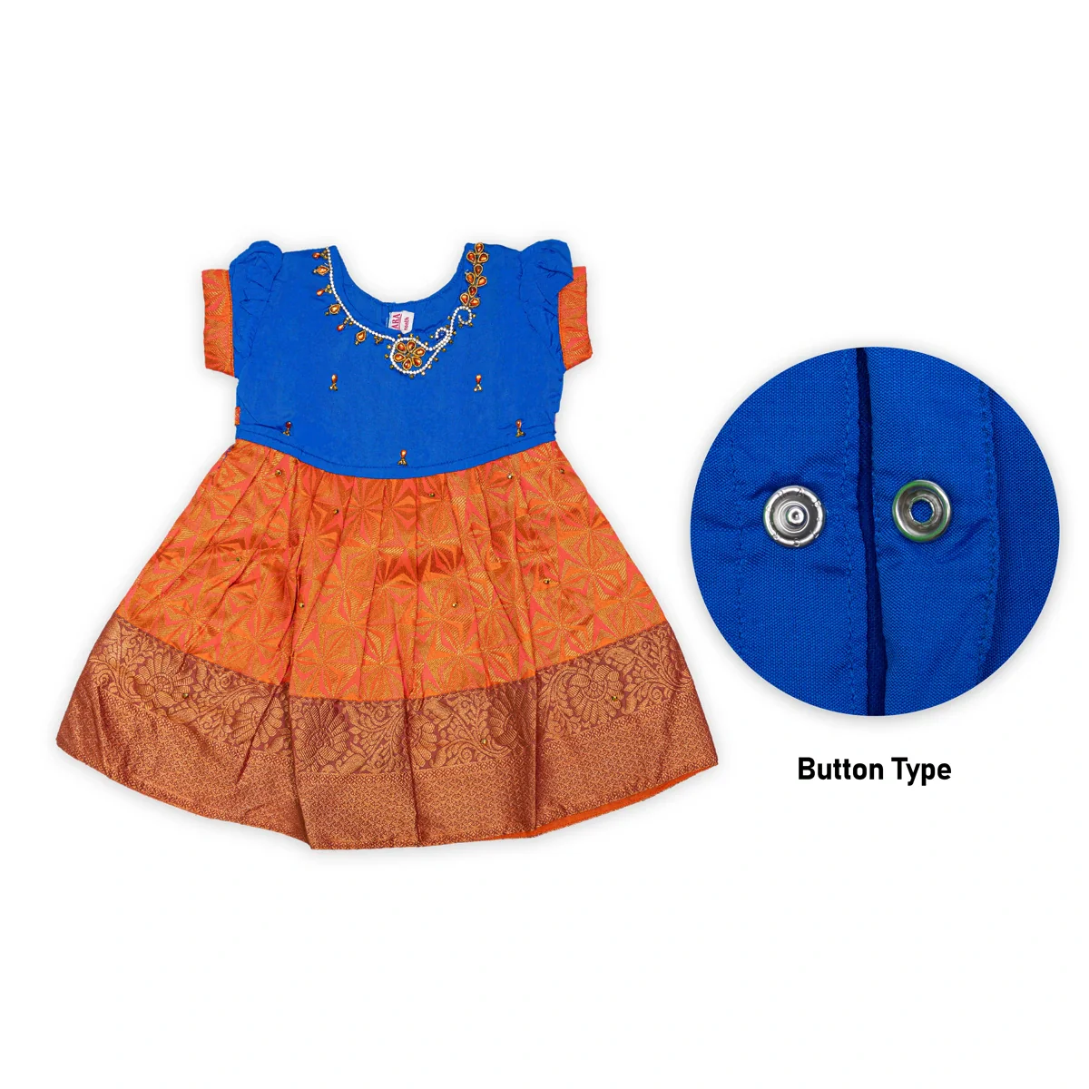 Pattu Frock Dress - Size 6 Month | Readymade Dress/ Jacquard Gown Dress For Baby Girls/ Assorted Colour&Design - Image 11