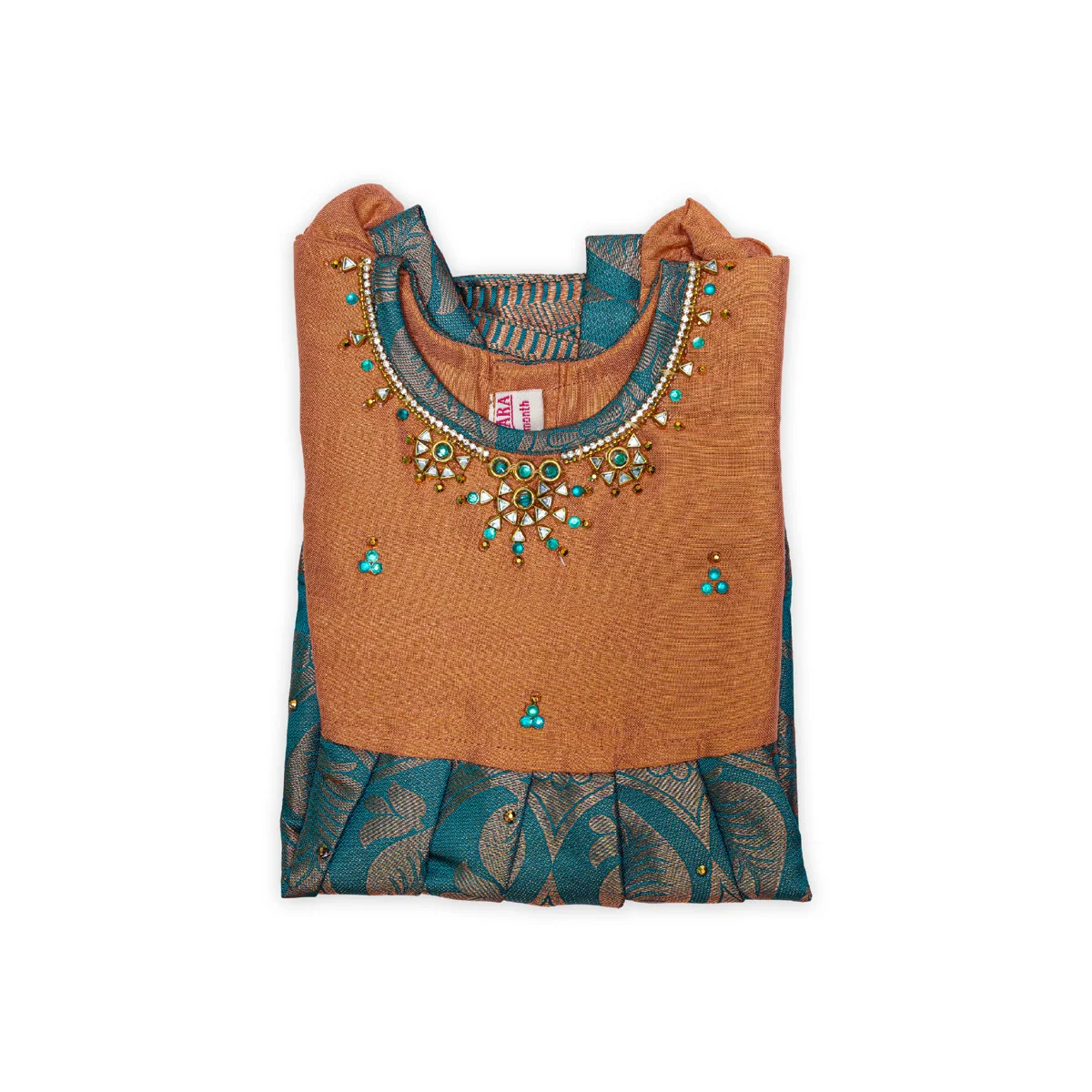 Pattu Frock Dress - Size 6 Month | Readymade Dress/ Jacquard Gown Dress For Baby Girls/ Assorted Colour&Design - Image 12