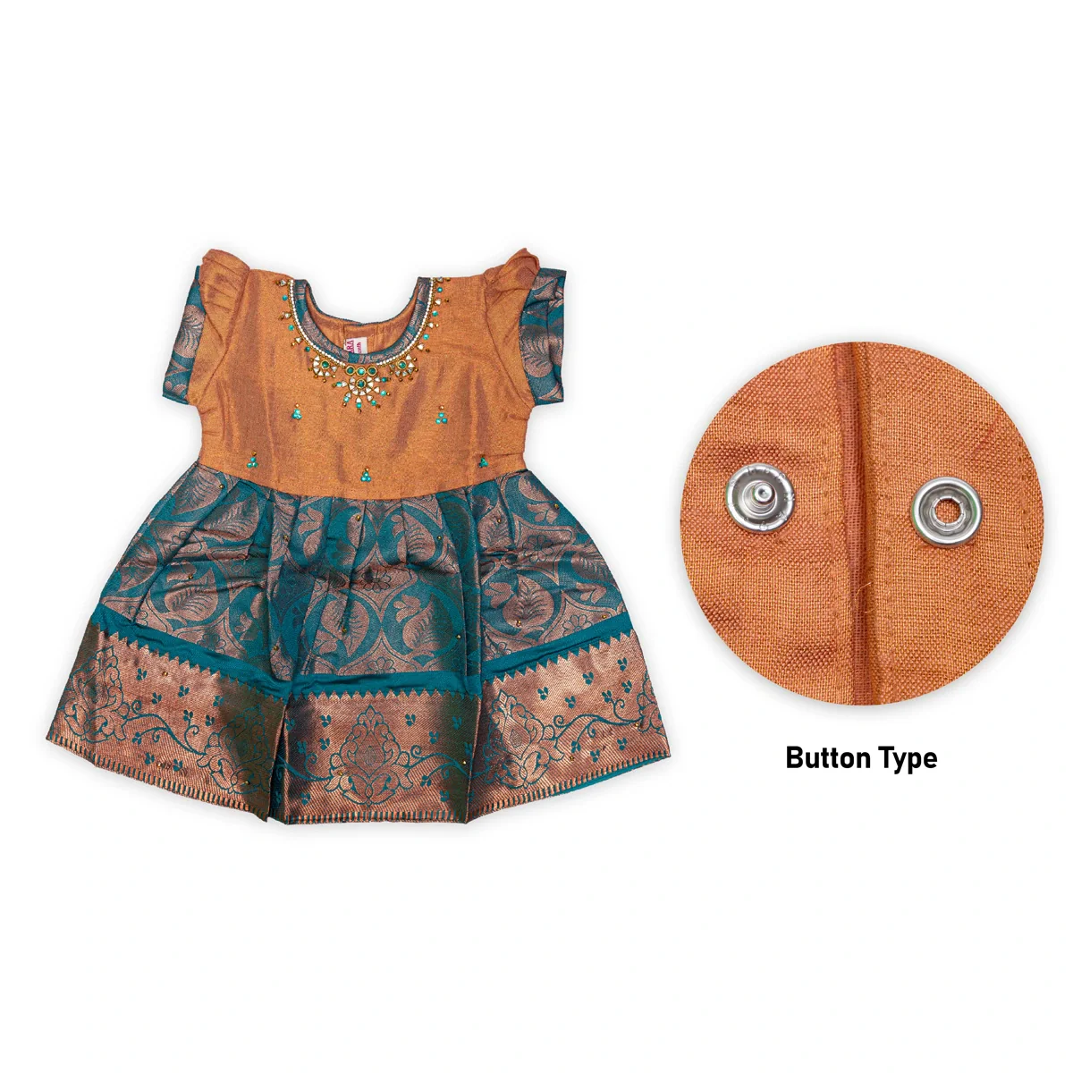 Pattu Frock Dress - Size 6 Month | Readymade Dress/ Jacquard Gown Dress For Baby Girls/ Assorted Colour&Design - Image 14
