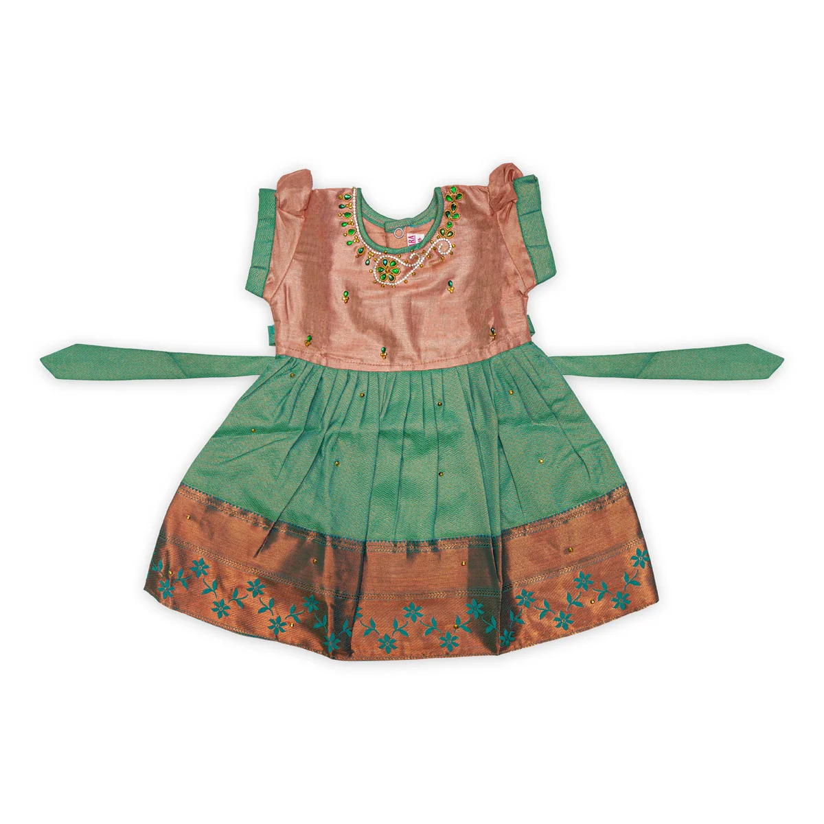 Pattu Frock Dress - Size 6 Month | Readymade Dress/ Jacquard Gown Dress For Baby Girls/ Assorted Colour&Design - Image 16