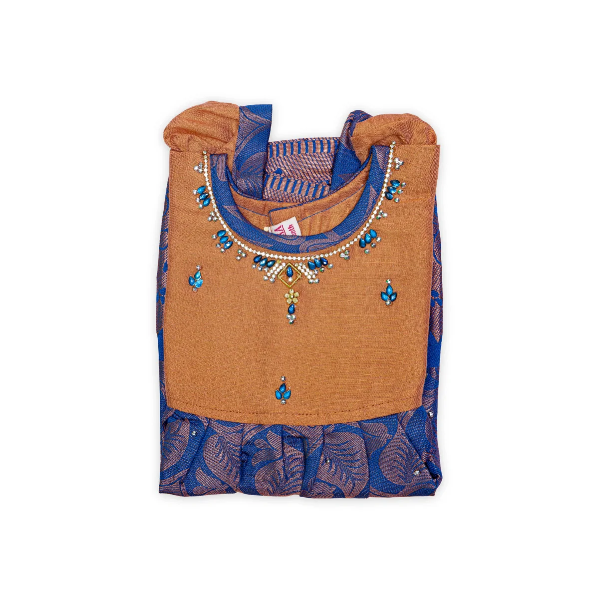 Pattu Frock Dress - Size 6 Month | Readymade Dress/ Jacquard Gown Dress For Baby Girls/ Assorted Colour&Design - Image 6