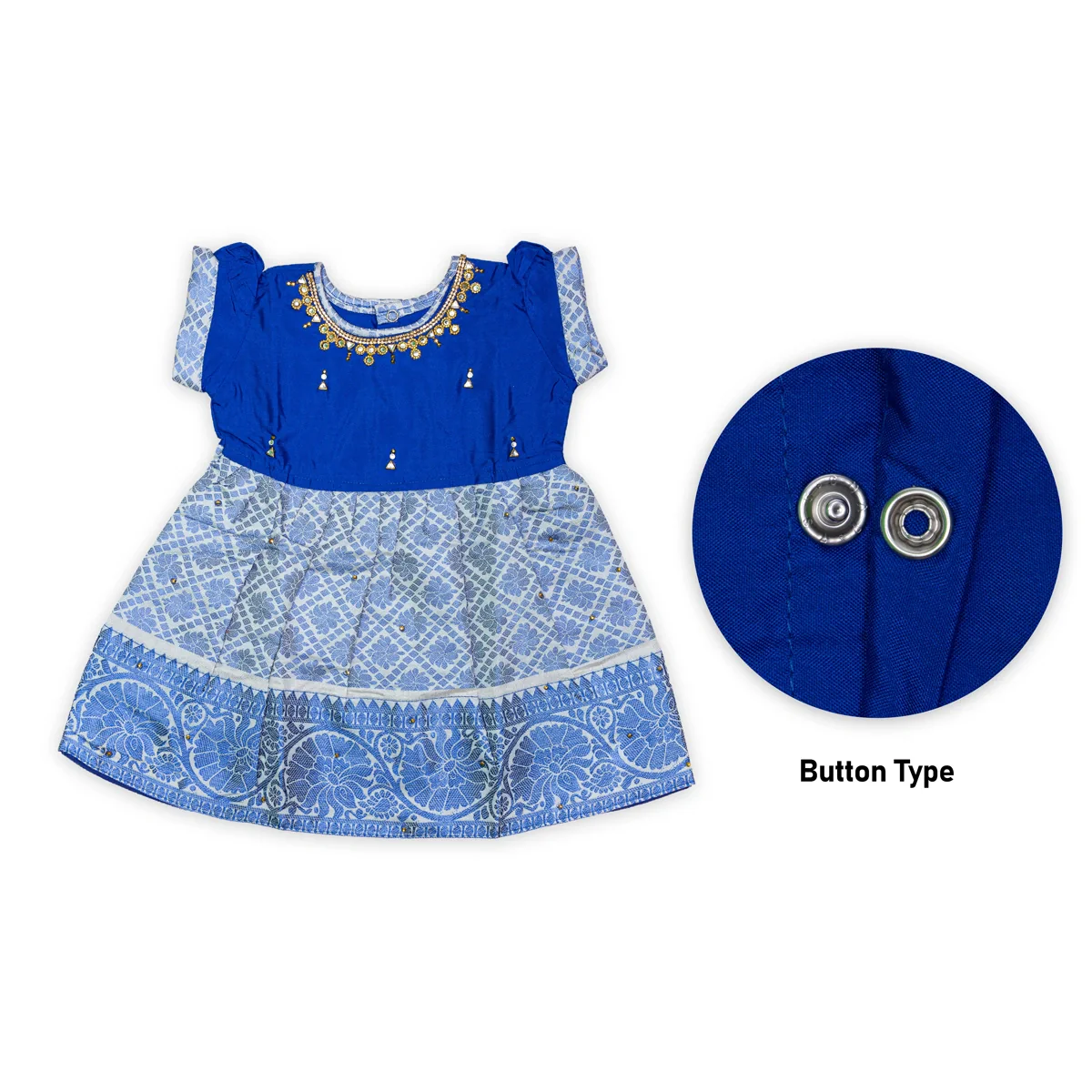 Pattu Frock Dress - Size 6 Month | Readymade Dress/ Jacquard Gown Dress For Baby Girls/ Assorted Colour&Design - Image 7