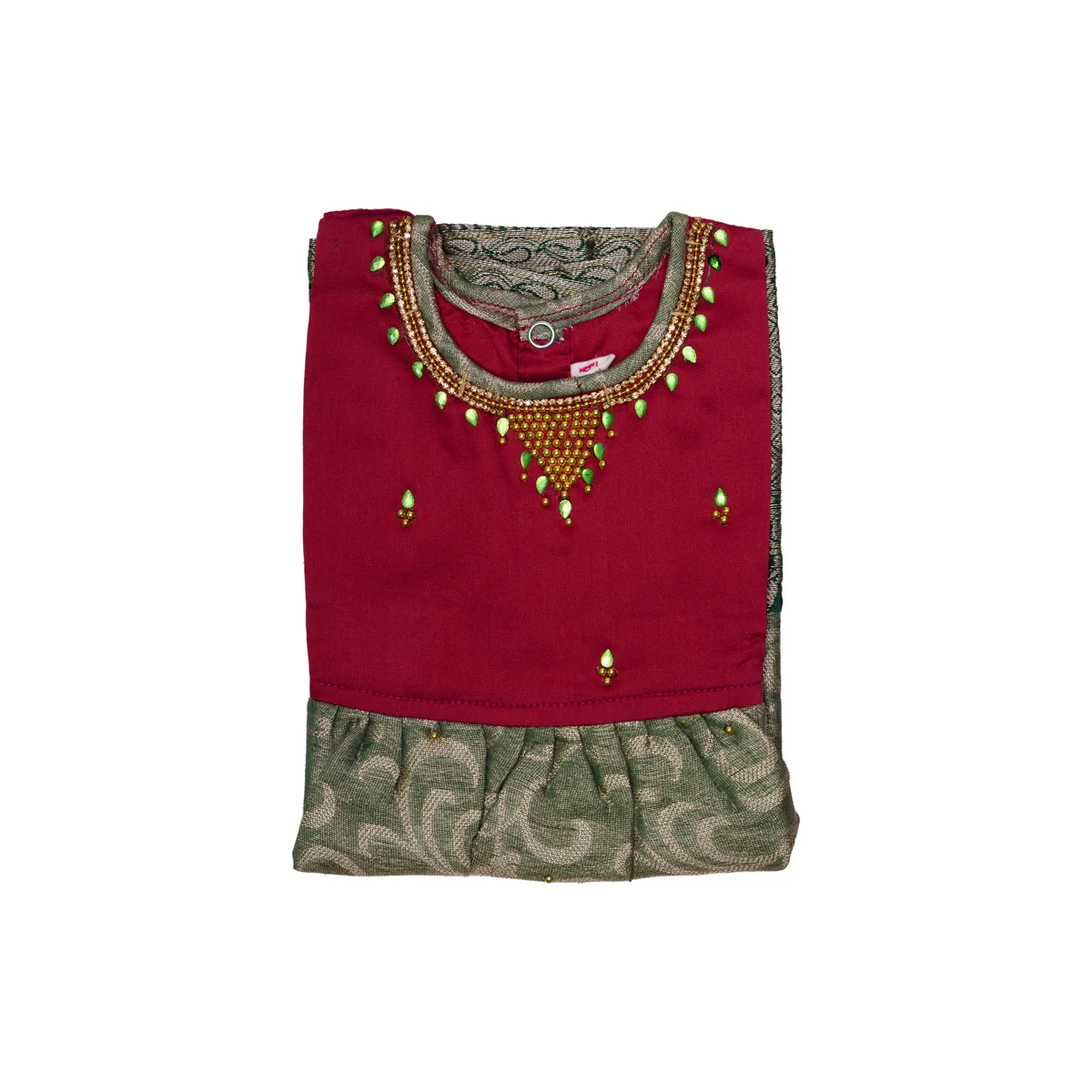 Pattu Frock Dress - Size 6 Month | Readymade Dress/ Varanasi Gown Dress For Baby Girls/ Assorted Colour&Design - Image 10