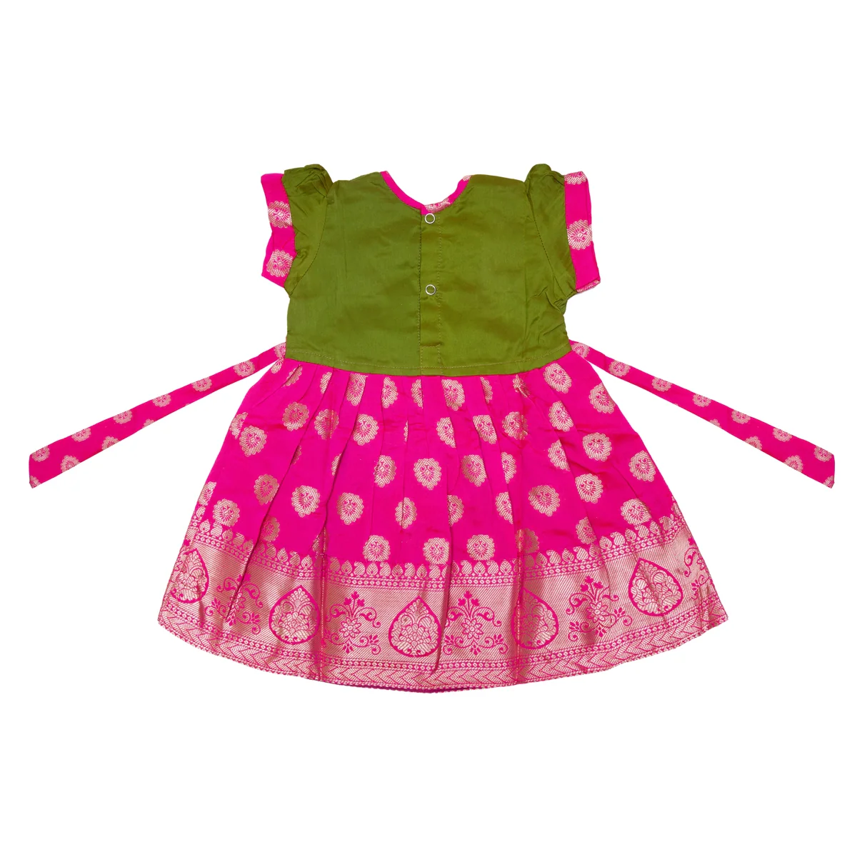 Pattu Frock Dress - Size 6 Month | Readymade Dress/ Varanasi Gown Dress For Baby Girls/ Assorted Colour&Design - Image 11