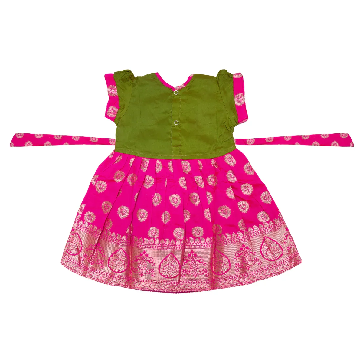 Pattu Frock Dress - Size 6 Month | Readymade Dress/ Varanasi Gown Dress For Baby Girls/ Assorted Colour&Design - Image 14