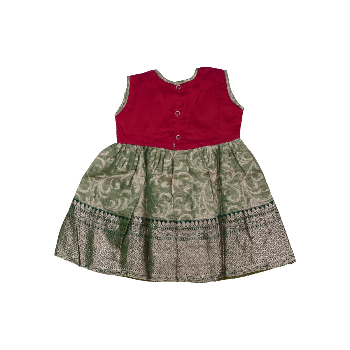 Pattu Frock Dress - Size 6 Month | Readymade Dress/ Varanasi Gown Dress For Baby Girls/ Assorted Colour&Design - Image 15
