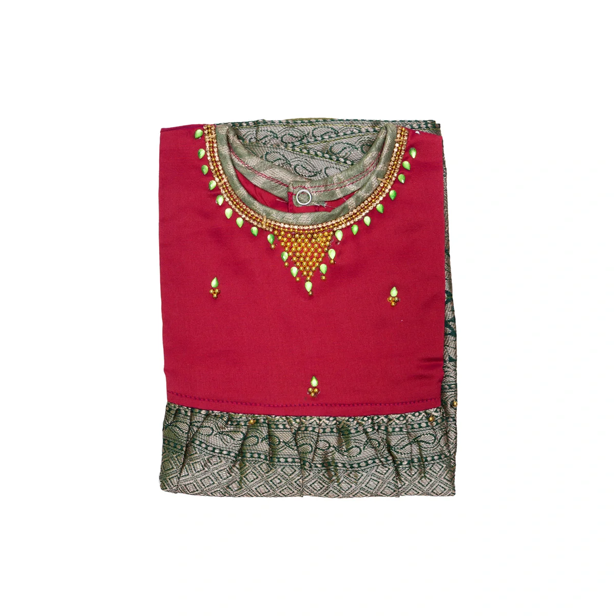 Pattu Frock Dress - Size 6 Month | Readymade Dress/ Varanasi Gown Dress For Baby Girls/ Assorted Colour&Design - Image 6