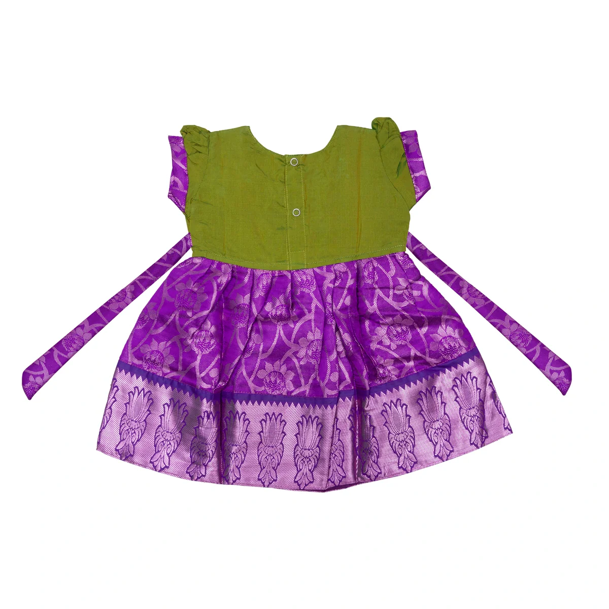 Pattu Frock Dress - Size 6 Month | Readymade Dress/ Varanasi Gown Dress For Baby Girls/ Assorted Colour&Design - Image 7