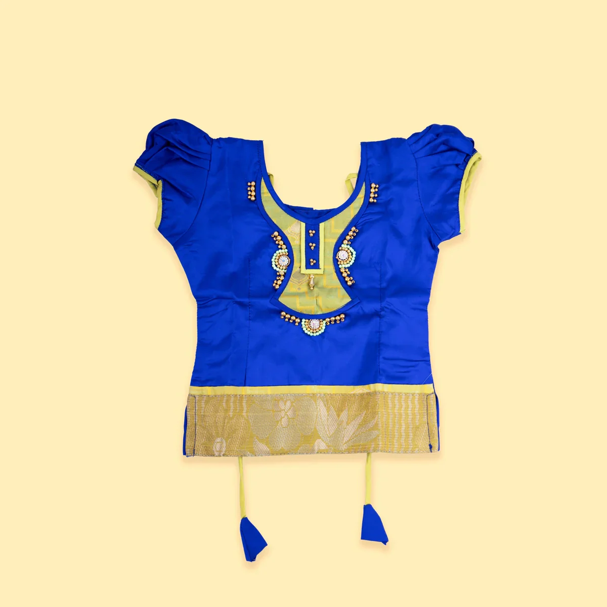Pattu Pavadai Sattai - 3 x 11 Inches| Size 0/ Traditional Dress/ Pattu Langa for Kids - Image 4
